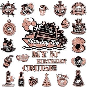 Rose Gold Birthday Cruise Decor Set